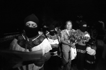 Marichuy Patricio, the spokewoman of the Indigenous Governing Council, stages a rally in the main square of Palenque in the southern state of Chiapas, October 18, 2017. Marichuy started a trip in Chiapas where the Zapatista rebels claim to defeat the political system in Mexico and to govern the country by a Indigenous Council. Photo by Heriberto Rodriguez